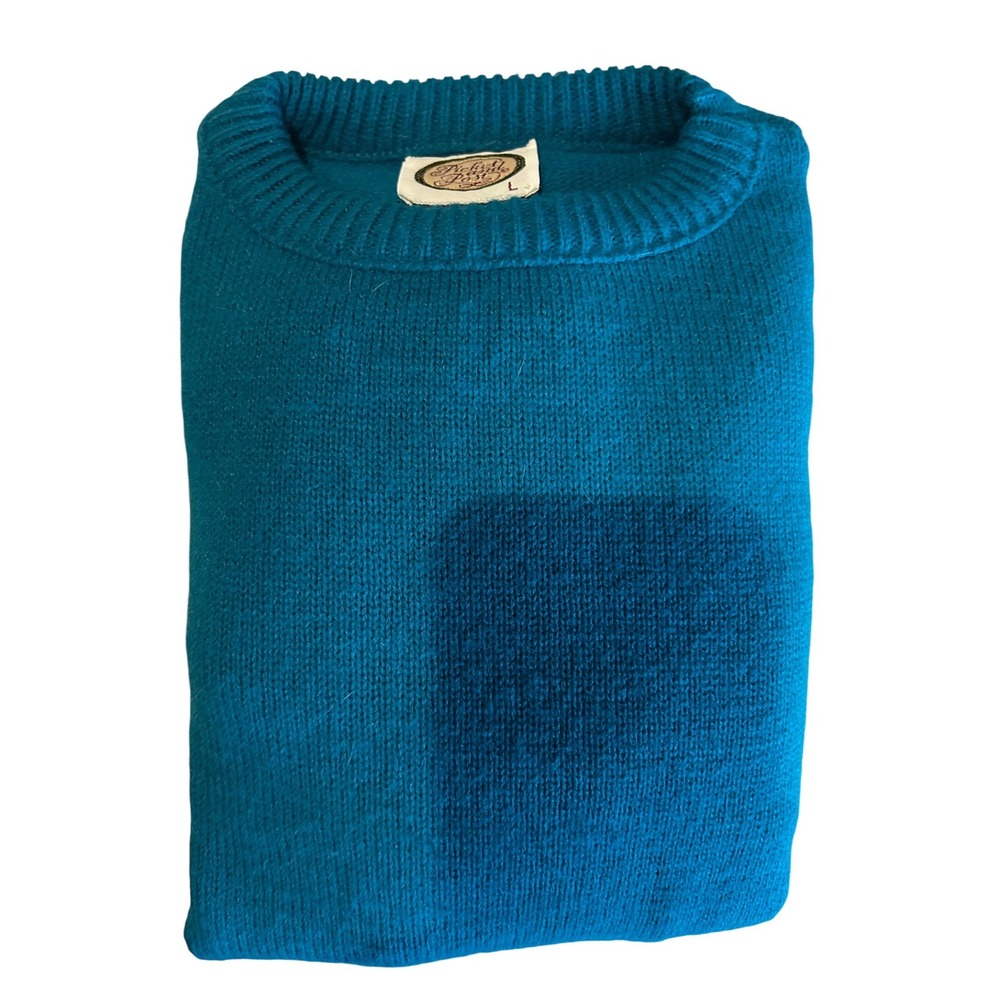 VTG Picket & Post Teal Eclectic Grandpa Sweater 90s Minimalist Knit‎ Pullover